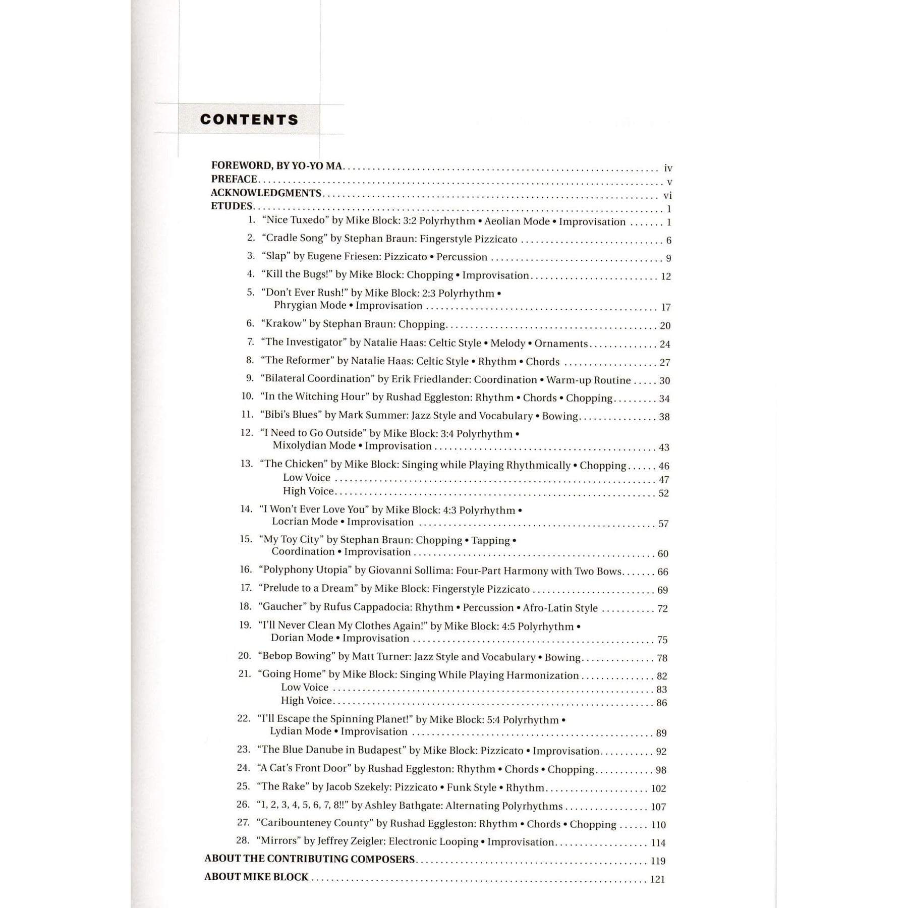 Contemporary Cello Etudes: Studies in Style and Technique by Mike Block- for Cello with Online Audio - Berklee Press