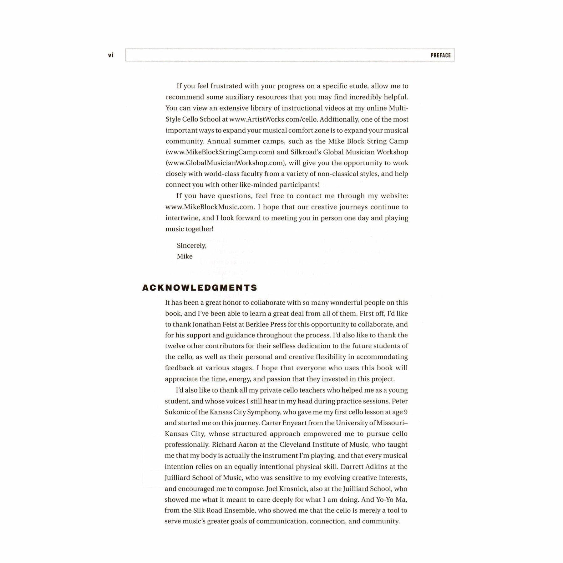 Contemporary Cello Etudes: Studies in Style and Technique by Mike Block- for Cello with Online Audio - Berklee Press