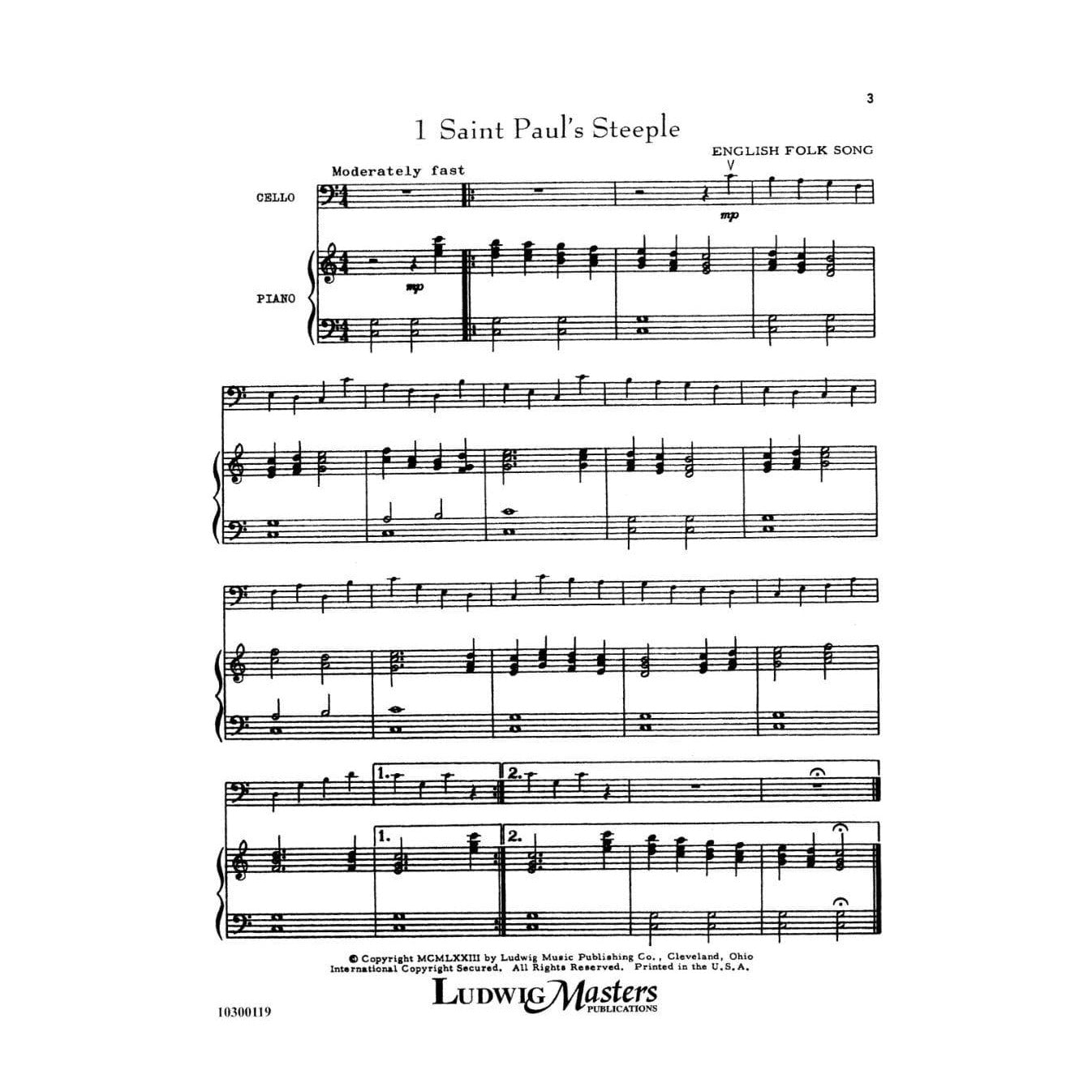 Easy Solos in the First Position - Cello and Piano - edited by Francis Grant - Ludwig Music Publishing