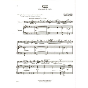 Bloch, Ernest - Music for Cello and Piano - Arranged by Kindler-Schuster - Fischer Edition