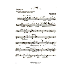 Bloch, Ernest - Music for Cello and Piano - Arranged by Kindler-Schuster - Fischer Edition