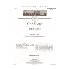 Merle, John - Caballero - Bass and Piano - Book/CD set - Carl Fischer Edition