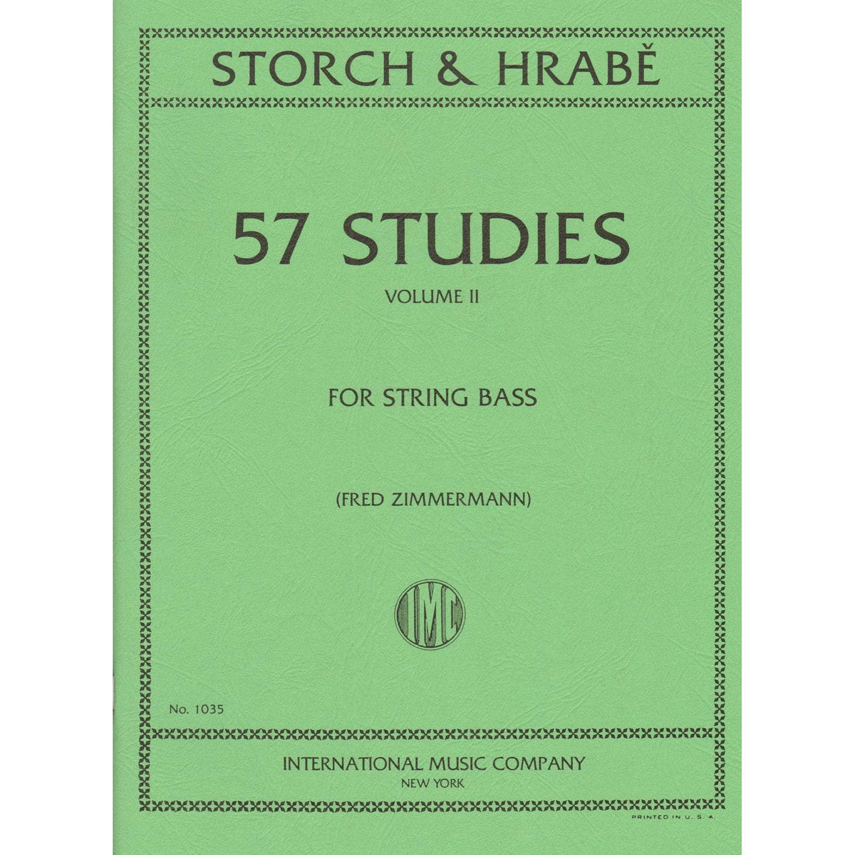 Storch/Hrabe - 57 Studies, Volume 2 For Bass Published by International Music Company