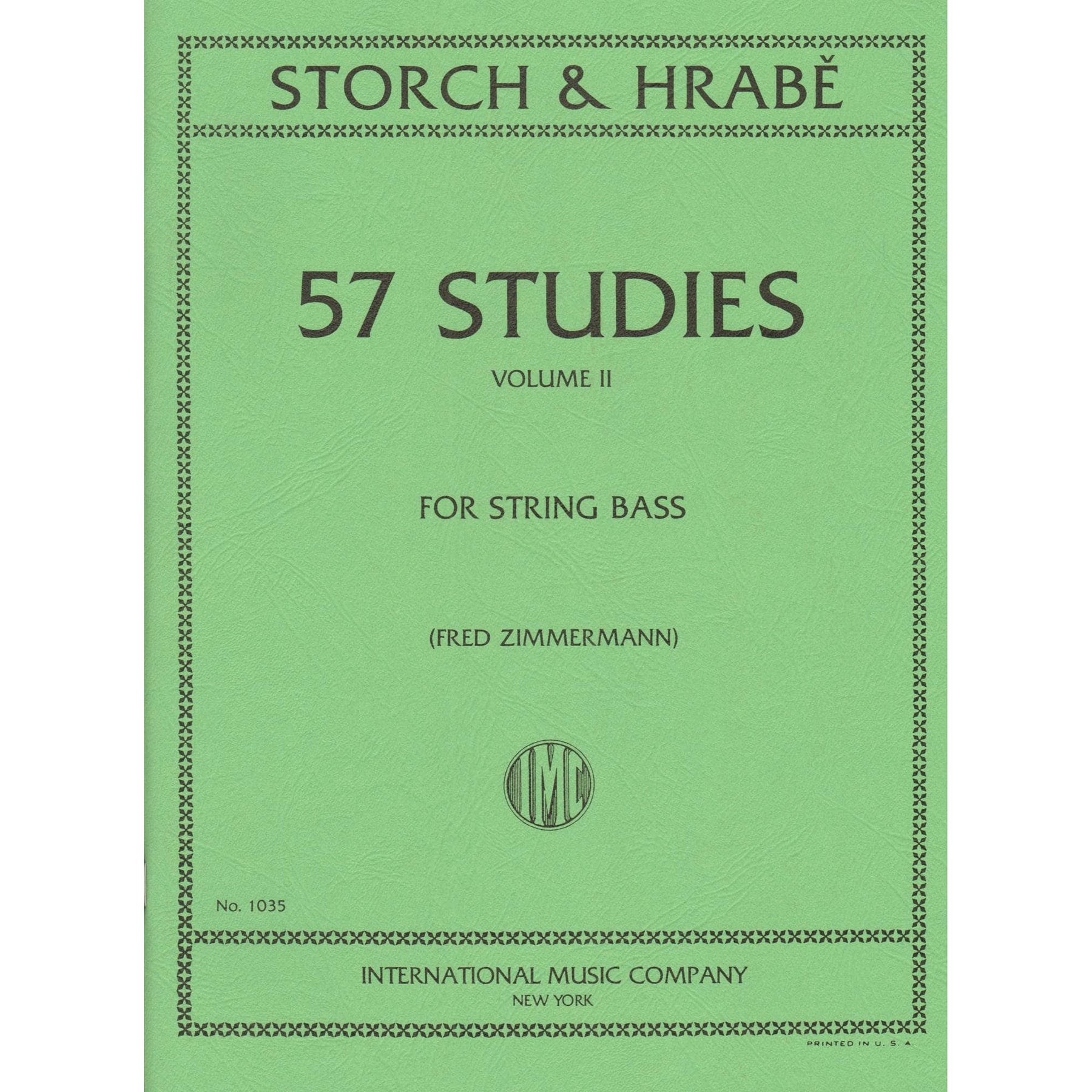 Storch/Hrabe - 57 Studies, Volume 2 For Bass Published by International Music Company