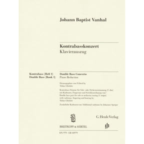 Vanhal, Johann Baptist - Double Bass Concerto - for Bass and Piano - G. Henle Verlag URTEXT