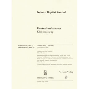 Vanhal, Johann Baptist - Double Bass Concerto - for Bass and Piano - G. Henle Verlag URTEXT