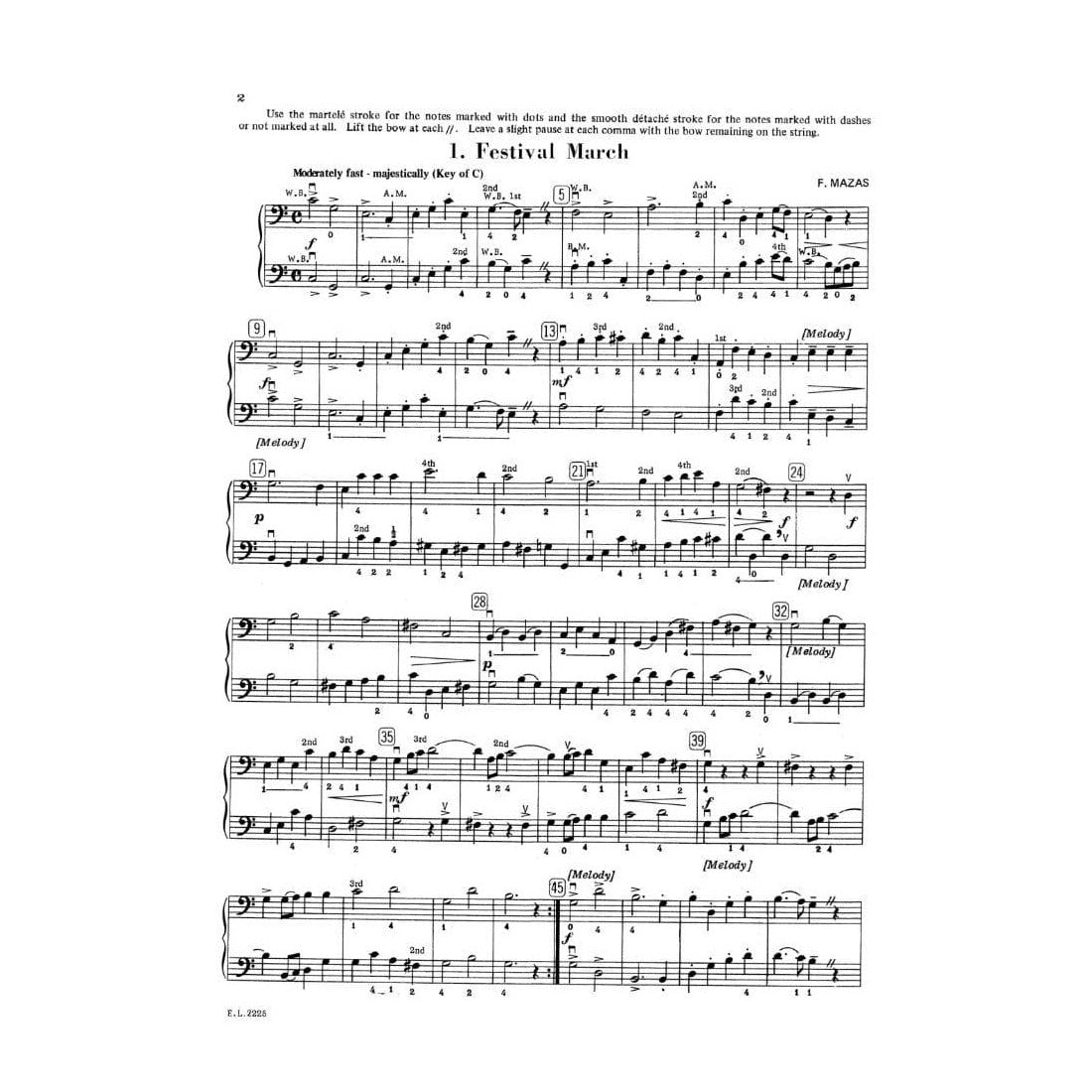 Applebaum, Samuel - Beautiful Music For Two String Instruments - Volume 3 for Double Bass - Belwin/Mills Publication