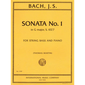 Bach, J.S. - Sonata No. 1 in G Major, S. 1027 - Bass and Piano - edited by Thomas Martin - International Edition