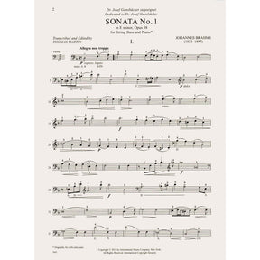 Brahms, Johannes - Sonata No. 1 in E minor, Opus 38 - for Bass and Piano - edited by Thomas Martin - International