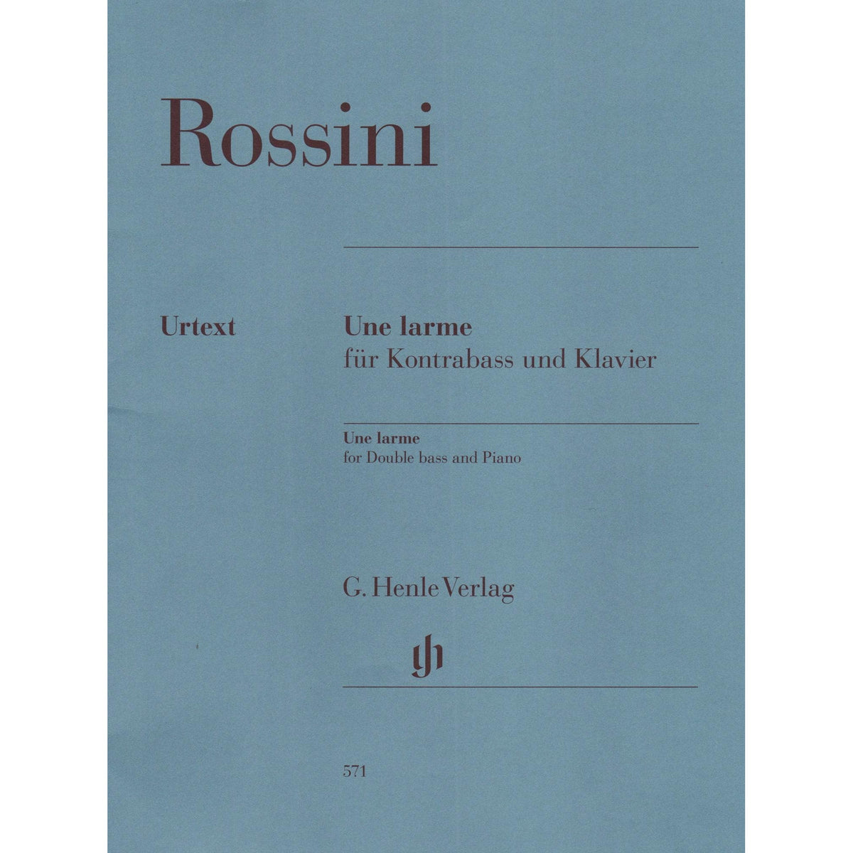 Rossini, G - Une larme - for Double Bass and Piano - G Henle Verlag URTEXT