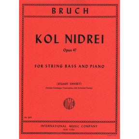 Bruch, Max - Kol Nidre Op 47 for Double Bass and Piano - Arranged by Sankey/Reinshagen - International Edition