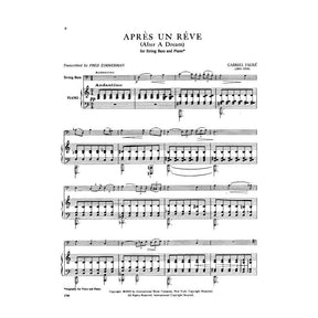 Fauré, Gabriel - Aprés un Rêve ( After a Dream ), Op 7, No 1 - Bass and Piano - edited by Fred Zimmermann - International Edition