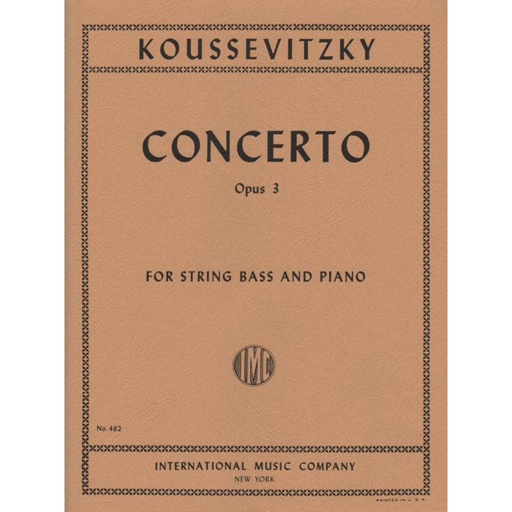 Koussevitzky, Serge - Concerto, Op 3 - Bass and Piano - edited by Fred Zimmermann - International Music Co