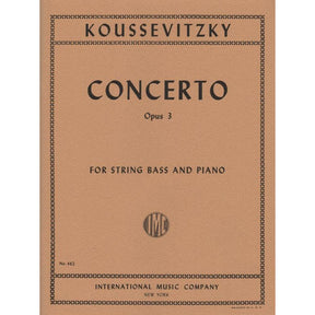 Koussevitzky, Serge - Concerto, Op 3 - Bass and Piano - edited by Fred Zimmermann - International Music Co