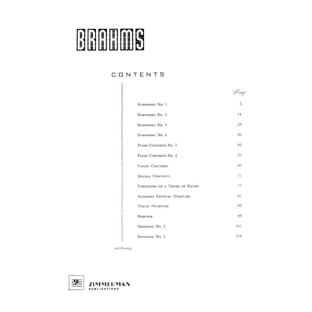 Zimmerman, Oscar - Orchestral Works of Brahms For Double Bass