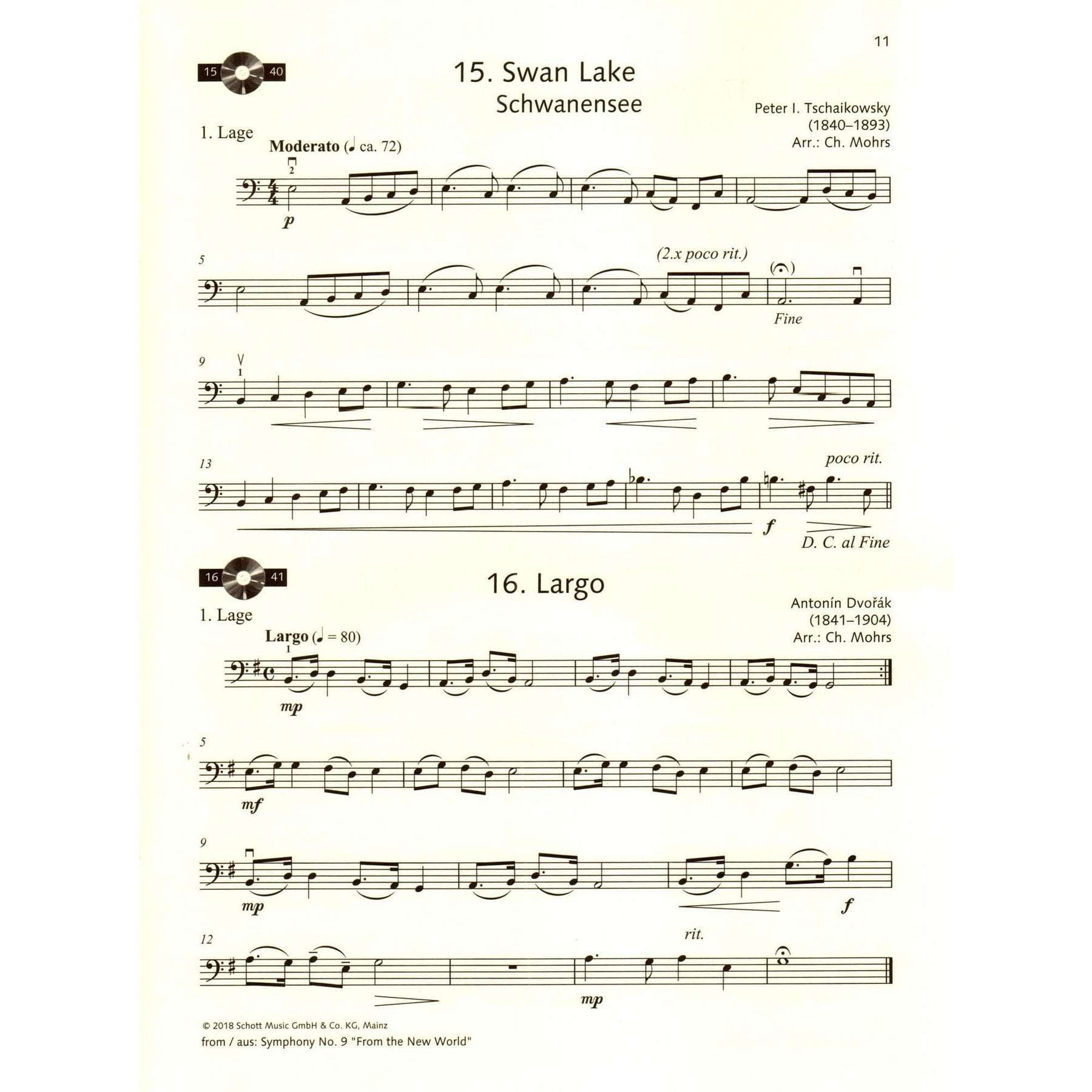 Easy Concert Pieces - for Double Bass and Piano - Schott