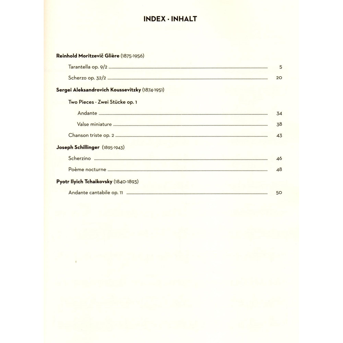 Russian Double Bass Album - 8 Pieces for Bass and Piano - Forberg Musikverlag