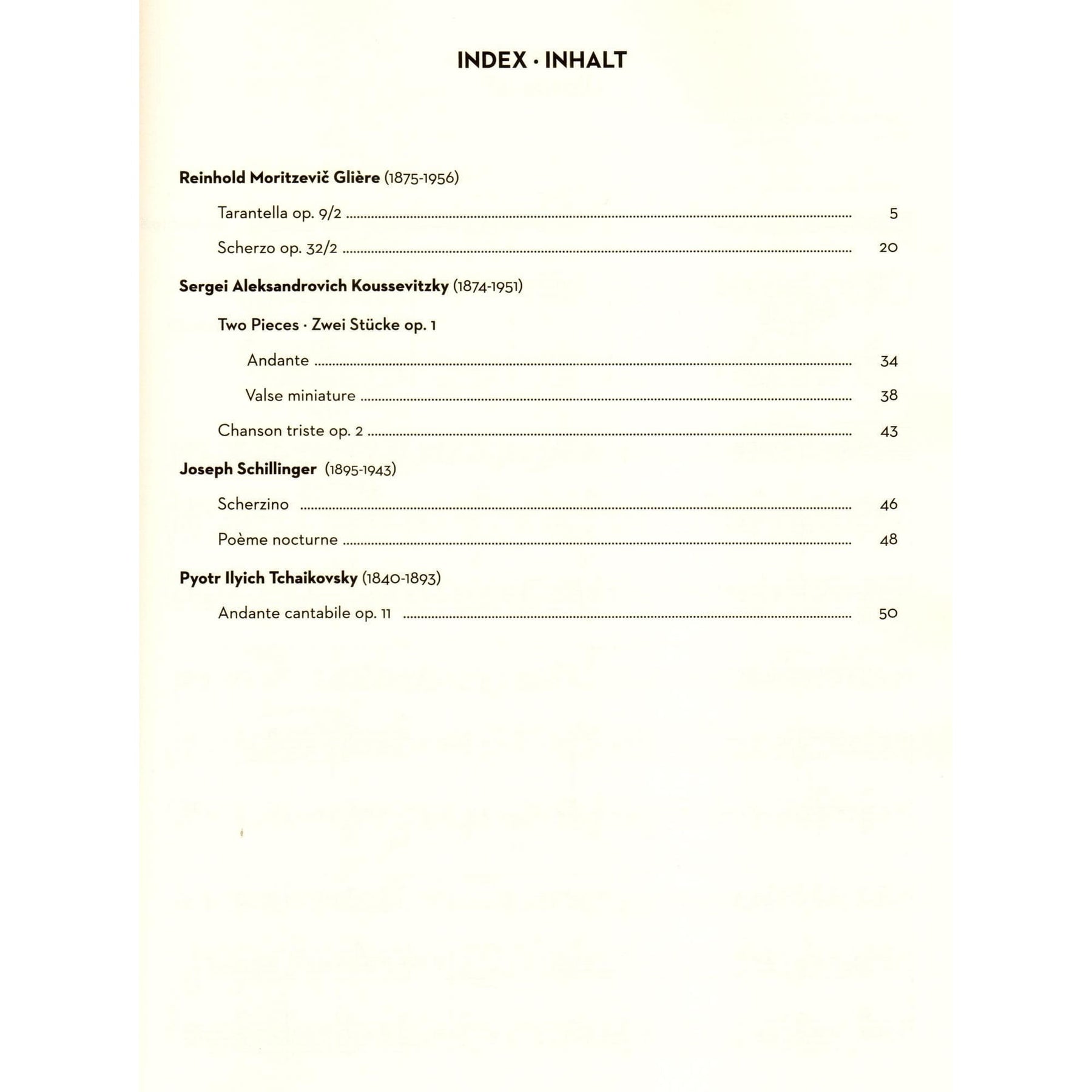 Russian Double Bass Album - 8 Pieces for Bass and Piano - Forberg Musikverlag