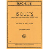 Bach, JS - 15 Duets (After Two Part Inventions) BWV 772 786 for Violin and Viola - Arranged by David - International Edition