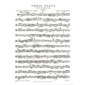 Beethoven, Ludwig - 3 Duets WoO 27 for Violin and Viola - Arranged by Hermann-Pagels - International Edition