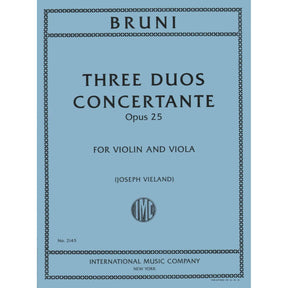Bruni, A - 3 Duos Concertants Op 25 for Violin and Viola - Arranged by Vieland - International Edition