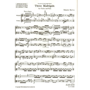 Martinů, Bohuslav - Three Madrigals, Op 313 - Violin and Viola - Boosey & Hawkes Edition