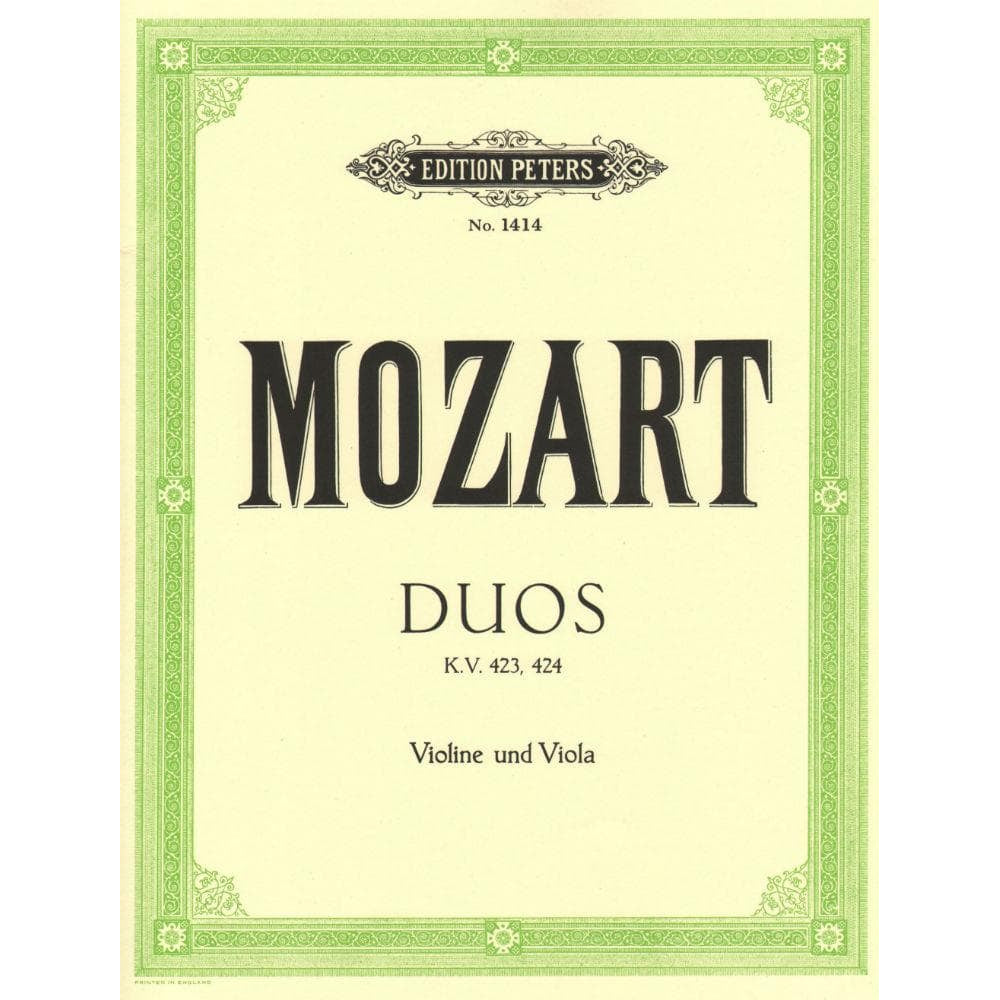 Mozart, WA - Duos, K 423 and 424 - Violin and Viola - edited by Hermann - Edition Peters