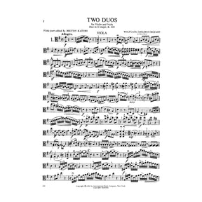 Mozart, WA - Two Duos, K 423 and 424 - Violin and Viola - edited by Josef Gingold and Milton Katims - International Music Co