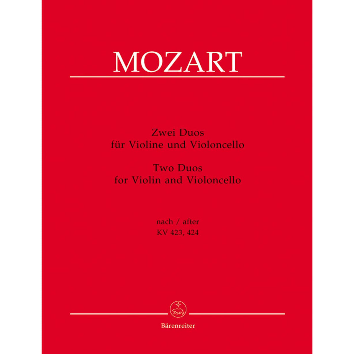 Mozart, WA - Two Duos, after K 423 and 424 - Violin and Cello - edited by Dietrich Berke - Bärenreiter Verlag URTEXT