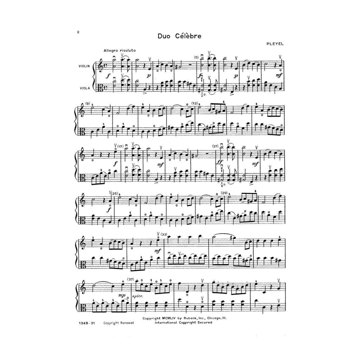 Whistler / Hummel - String Companions Duet Collection, Volume 2 - Violin and Viola - Rubank Publications