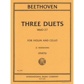 Beethoven, Ludwig - 3 Duets WoO 27 for Violin and Cello - Arranged by Hermann-Pagels - International Edition