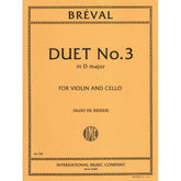 Breval, Jean Baptiste - Duet in D Major Op 19 No 3 for Violin and Cello - Arranged by Ridder - International Edition
