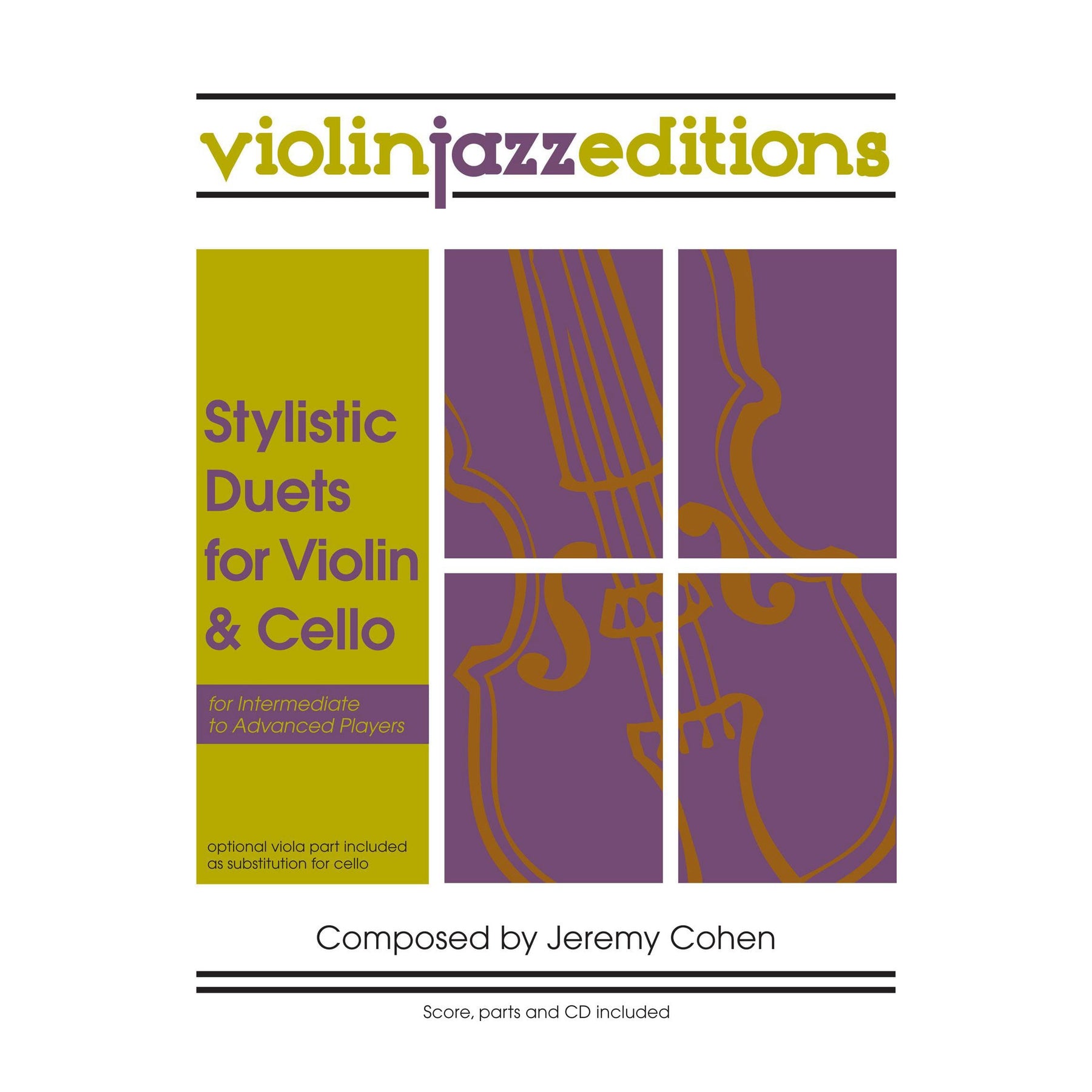 Cohen, Jeremy - Stylistic Duets for Violin and Cello - Violinjazz Editions - Book/CD