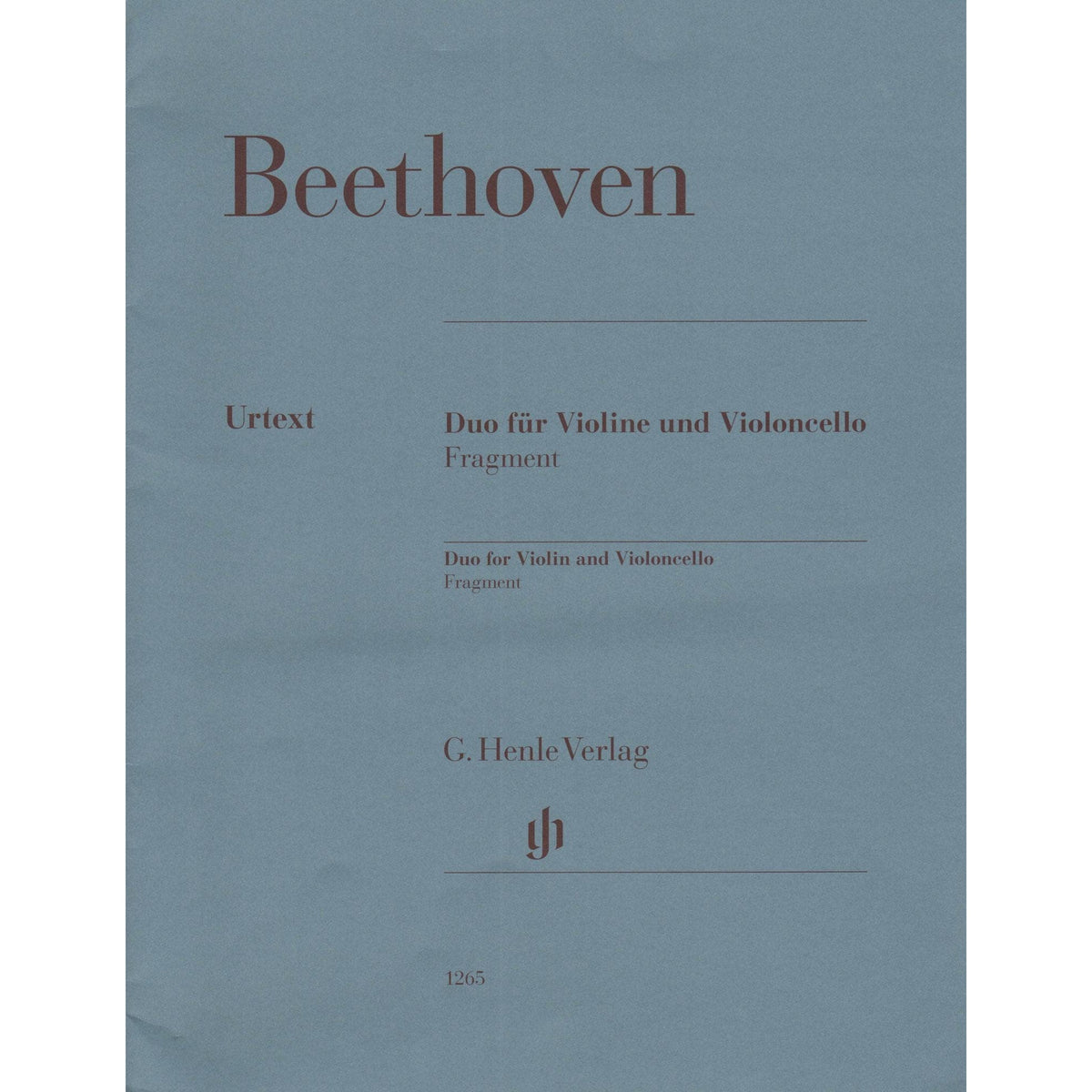 Beethoven - Duet Fragment - for Violin and Cello - edited and completed by Robert D. Levin - G Henle URTEXT