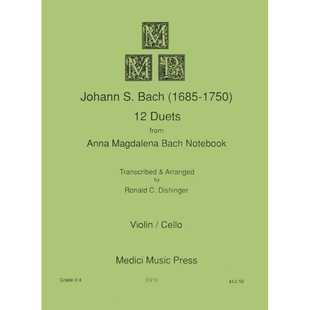 Bach, JS - 12 Duets from Anna Magdalena Bach Notebook for Violin and Cello - Arranged by Dishinger - Medici Music Edition