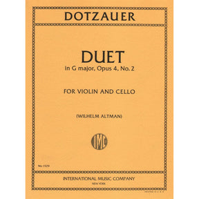 Dotzauer, J Friedrich - Duet In G Major, Op 4, No 2 - Violin and Cello - edited by Wilhelm Altmann - International Edition