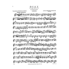 Dotzauer, J Friedrich - Duet In G Major, Op 4, No 2 - Violin and Cello - edited by Wilhelm Altmann - International Edition