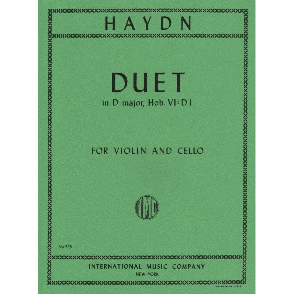 Haydn, Franz Joseph - Duet in D Major, Hob VI:D1 - Violin and Cello - International Edition