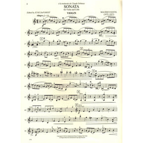 Ravel, Maurice - Sonata for Violin and Cello - edited by June DeForest - International Music Company