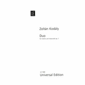 Kodály, Zoltán - Duo, Op 7 (1914) - Violin and Cello - Universal Edition
