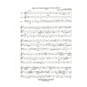Bach, J.S. - Fugue from Prelude and Fugue (BWV 534) - for Two Violins and Cello - arranged by Dishinger - Medici Music Press