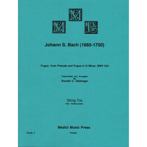 Bach, J.S. - Fugue from Prelude and Fugue (BWV 542) - for Two Violins and Cello - arranged by Dishinger - Medici Music Press
