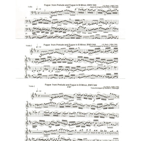 Bach, J.S. - Fugue from Prelude and Fugue in B Minor (BWV 544) - for Two Violins and Cello - arranged by Dishinger - Medici Music Press