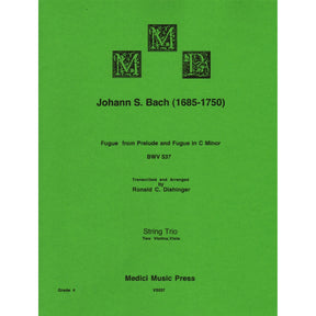 Bach, J.S. - Fugue from Prelude and Fugue (BWV 537) - for Two Violins and Viola - arranged by Dishinger - Medici Music Press
