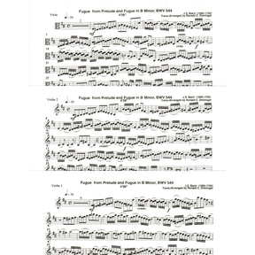 Bach, J.S. - Fugue from Prelude and Fugue in B Minor (BWV 544) - for Two Violins and Viola - arranged by Dishinger - Medici Music Press