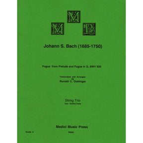 Bach, J.S. - Fugue from Prelude and Fugue in G (BWV 550) - for Two Violins and Viola - arranged by Dishinger - Medici Music Press
