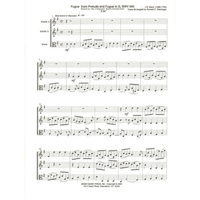 Bach, J.S. - Fugue from Prelude and Fugue in G (BWV 550) - for Two Violins and Viola - arranged by Dishinger - Medici Music Press