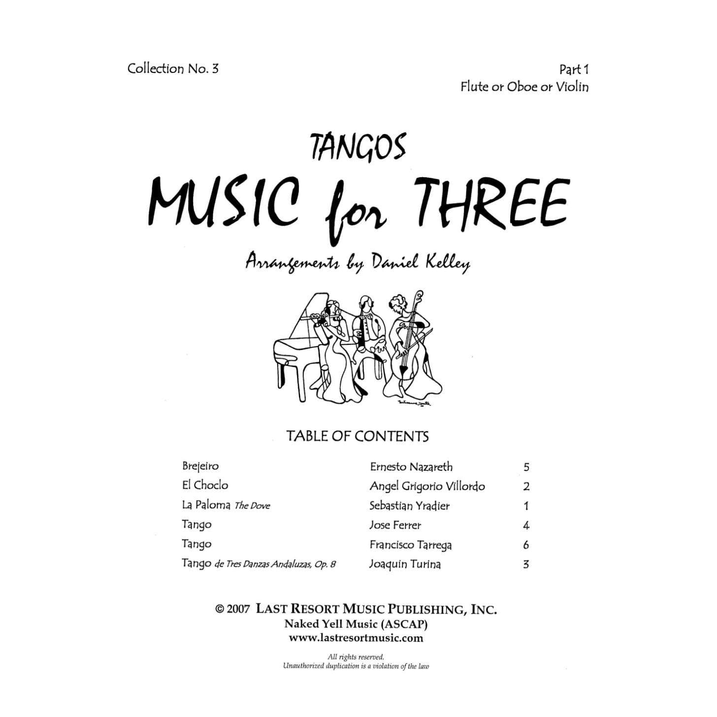Music for Three: Tangos! - Set of Parts - arranged by Daniel Kelley - Last Resort Music
