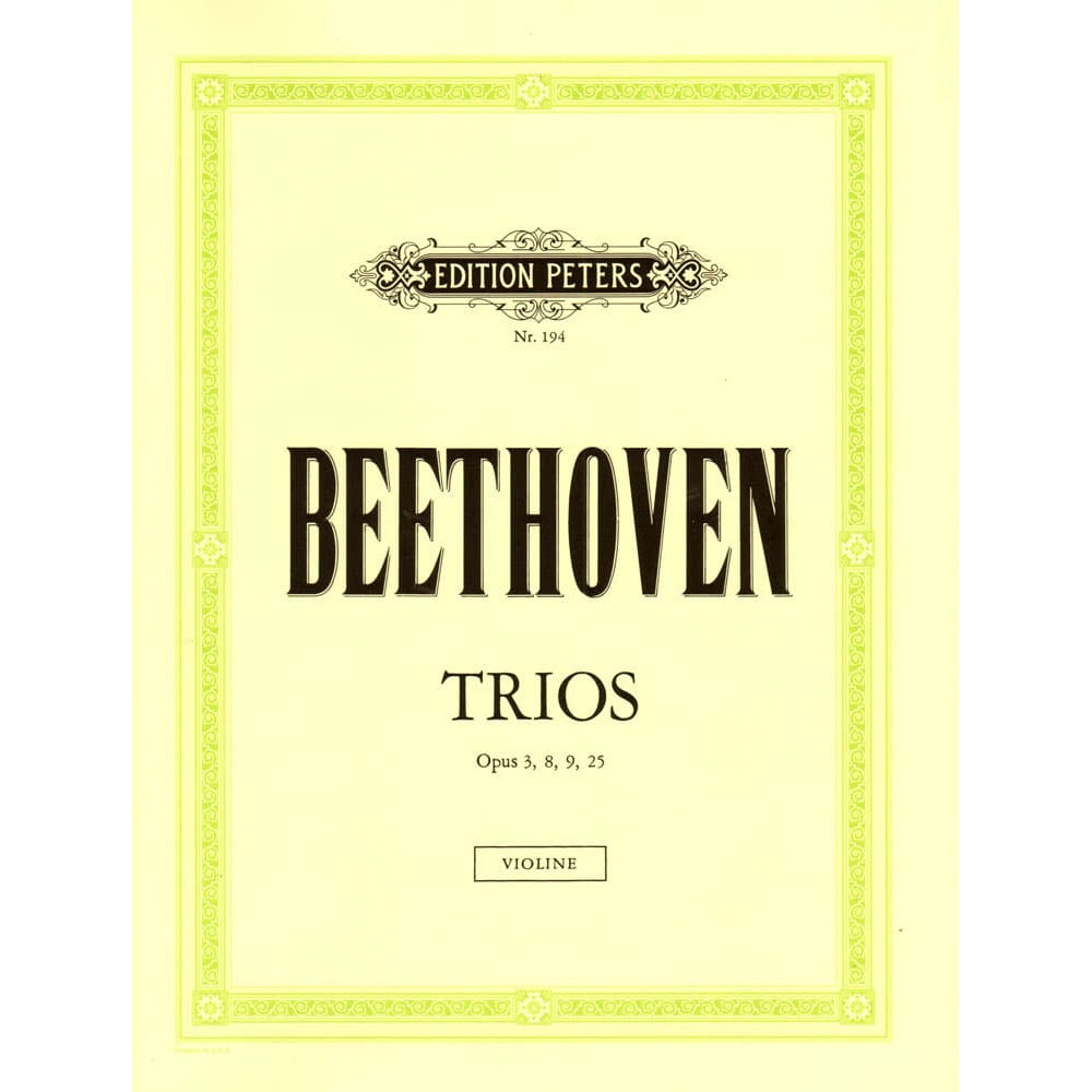 Beethoven, Ludwig - 6 Trios: Op 3, 8, 9, 25 - for Violin, Viola and Cello - arranged by Herrmann-Grummer - Peters Edition