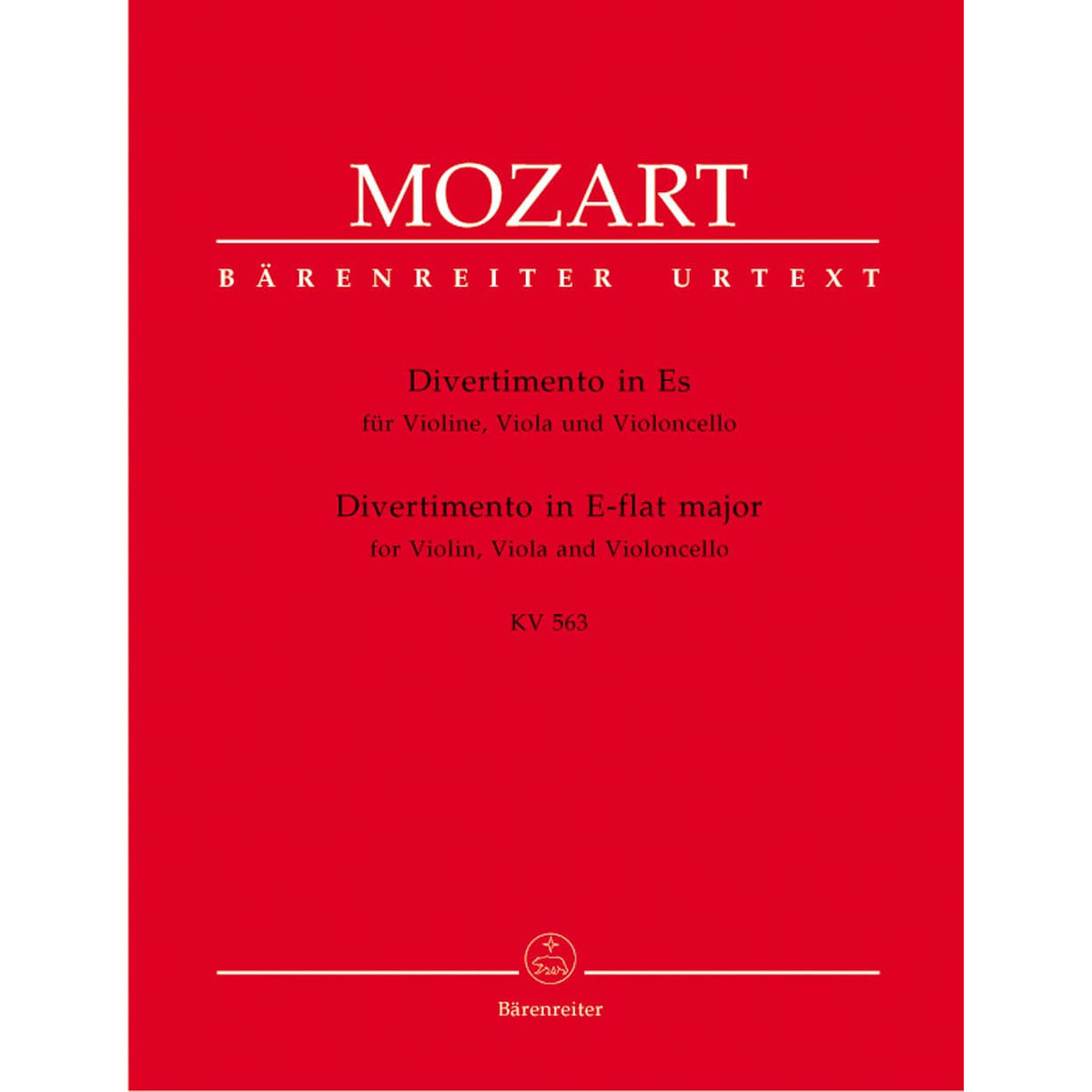 Mozart, WA - Divertimento in E-flat Major, K 563 - Violin, Viola, and Cello - edited by Dietrich Berke - Bärenreiter Verlag URTEXT